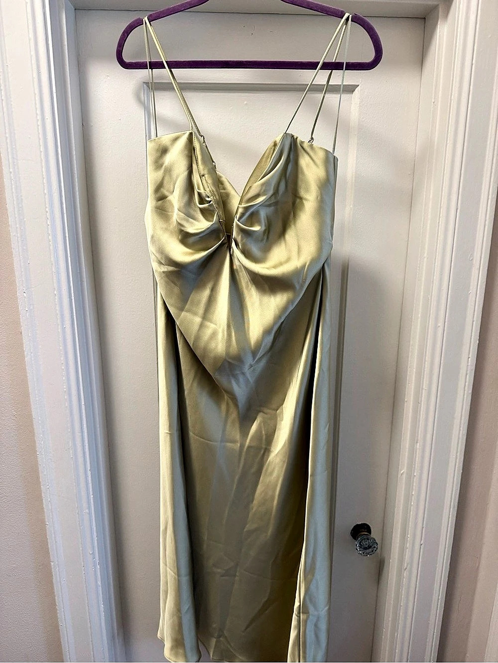 Zara Satin Sweetheart Midi Dress